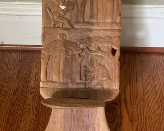 Carved 2 Piece Birthing Chair