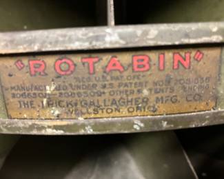 Vintage 1940's Frick/Gallagher Rota Top Bin w/ Top