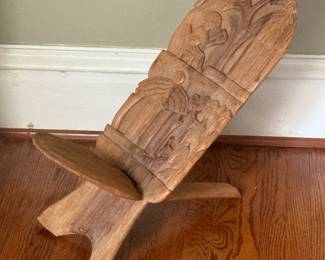 Carved 2 Piece Birthing Chair