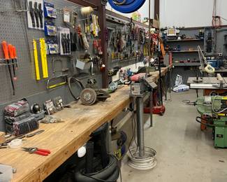 Many tools and items for working