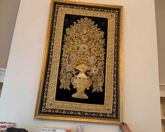 Embroidered with gemstones beautiful art piece