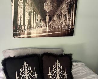 Versailles picture and chandelier pillows