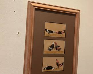 Feather fighting cocks artwork