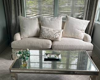 Attractive mirrored coffee table
( This sofa was kept by owner - not include in sale)