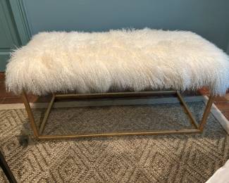 Fun shaggy covered bench