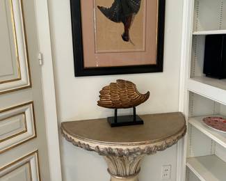 Great nature mort, winged sculpture , SORRY the console attached to wall