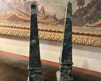Green marble obelisks - very good!