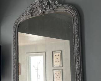 Large silver tone mirror
