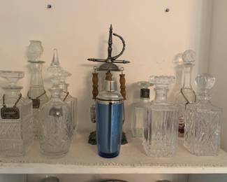 Selection of Vintage Crystal Liquor Decanters