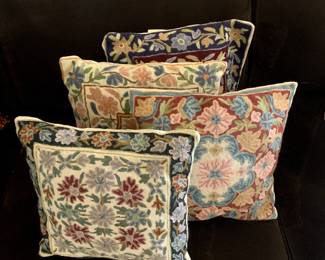 Four Needlepoint Pillows