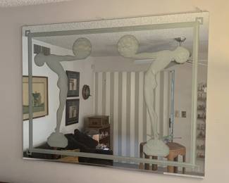 Large Custom Art Deco Mirror by Gordon Huther, Calistoga 1984
