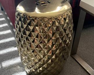 Hollywood Regency Gold Ceramic Foostool