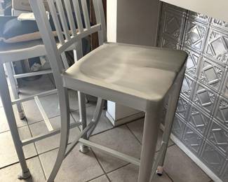 Three Aluminum Barstools