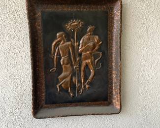 Copper Relief Hanging Plate
