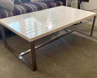 High Gloss Composite Coffee Table with Chrome Base