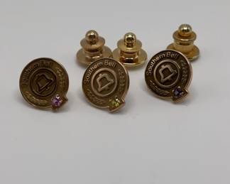Vintage Southern Bell 10K Gold Pins
