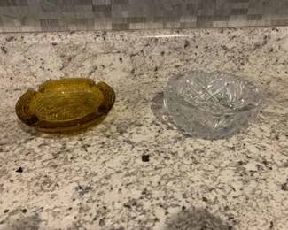 2 Glass Ashtrays