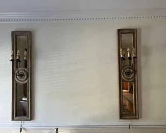 French Candle 3 Light Mirrored Wall Sconces