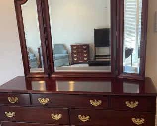 Craftique Dresser With Matching Mirror