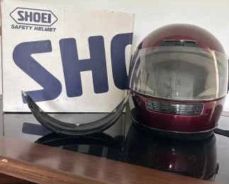 Red Shoei Motorcycle Helmet Large