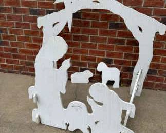 Large Outdoor Wooden Nativity Scene