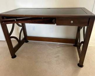 Wood Glass Inset Desk