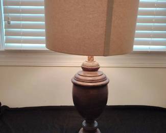 Wooden Urn Lamp Functional