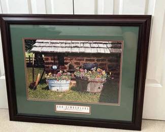 Bob Timberlake Pumphouse Pansies Framed