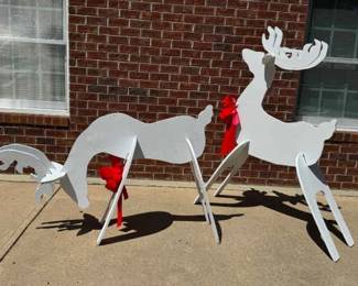 Amazing Pair Of White Reindeer