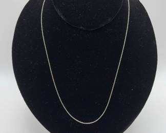18 14KT White Gold Cable Chain