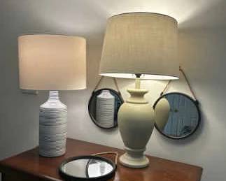 Accessorize With 2 Lamps 3 Round Mirrors