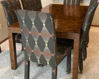 004 John Widdicomb Co. Dining Table with Two Leaves Eight Chairs