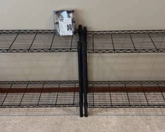 Two Black Metal Storage Shelves Box of 24 Furniture Feet