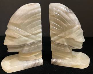 010 Vintage Onyx Native American Book Ends