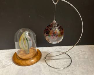 Tree of Life Globe Blown Glass Flame with Glad Dome Display