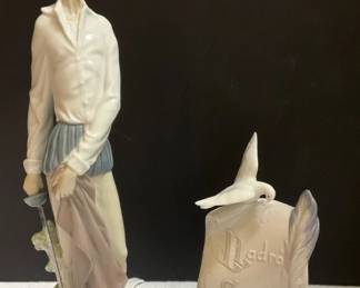 Lladro Porcelain Don Quixote Society Scroll Figurines
