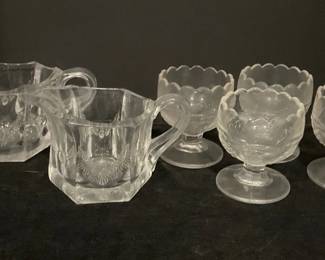 Vintage Fern Garland McKee Glass Co. Sugar Creamer Set Vintage Libby Dessert Dishes