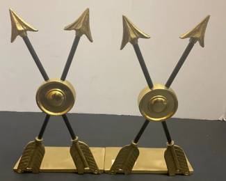 VTG Brass Arrow Book Ends