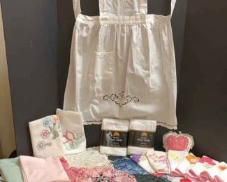Embroidered Tea Towels, Table Cloths, Dollies More