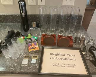 Beer Glasses 4, Shot Glasses 14, Coasters Bottle Openers
