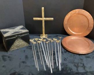 Copper Charger Plates, Turkish Brass Skewers More