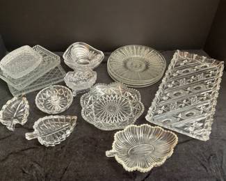 Lot of Vintage Depression Glass, Bohemian Crystal More