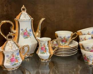 Vintage Bavarian Gold Porcelan Tea Set