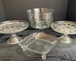 Wisconsin Beaded Dewdrop, EAPG Isis Cake Stand More