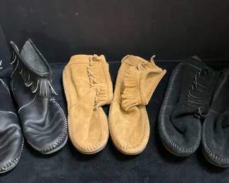 Three Pairs of Womens Moccasins