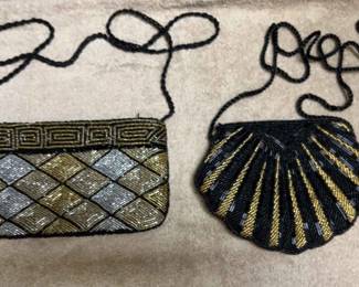 Vintage Black Gold Beaded Bags