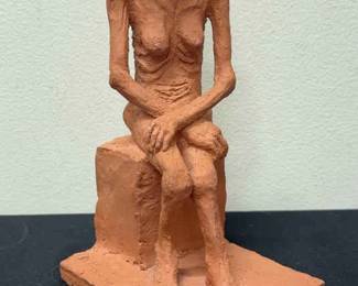 03 20th Century Brutalist Terracotta Sculpture D. Hyman