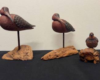 Carved Wood Birds by Bonnie Lawson