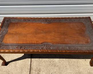 Ornate Carved Wood Table