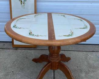 Wood And Tile Kitchen Table